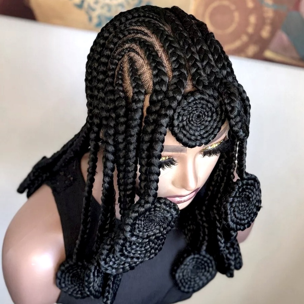 Hand Made Cornrows Full Lace Braided Wig🖤
